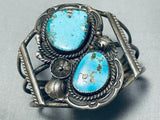 Authentic Vintage Native American Navajo Turquoise Sterling Silver Flower Bracelet-Nativo Arts