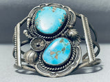 Authentic Vintage Native American Navajo Turquoise Sterling Silver Flower Bracelet-Nativo Arts