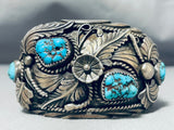 Authentic Vintage Native American Navajo Turquoise Sterling Silver Garden Bracelet-Nativo Arts