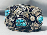 Authentic Vintage Native American Navajo Turquoise Sterling Silver Garden Bracelet-Nativo Arts