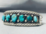 Awesome Vintage Native American Navajo 7 Kingman Turquoise Sterling Silver Bracelet-Nativo Arts