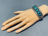 Awesome Vintage Native American Navajo 7 Kingman Turquoise Sterling Silver Bracelet-Nativo Arts