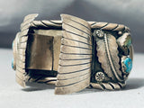 Awesome Vintage Native American Navajo Kingman Royston Turquoise Sterling Silver Watch Bracelet-Nativo Arts
