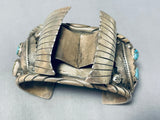 Awesome Vintage Native American Navajo Kingman Royston Turquoise Sterling Silver Watch Bracelet-Nativo Arts