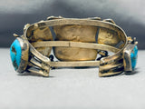 Barbaric Vintage Native American Navajo Morenci Turquoise Sterling Silver Bracelet-Nativo Arts