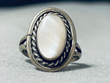 Beautiful Authentic Vintage Native American Navajo Pearl Sterling Silver Ring-Nativo Arts