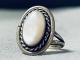 Beautiful Authentic Vintage Native American Navajo Pearl Sterling Silver Ring-Nativo Arts