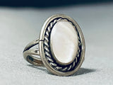 Beautiful Authentic Vintage Native American Navajo Pearl Sterling Silver Ring-Nativo Arts
