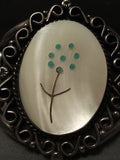 Beautiful Huge Vintage Navajo Turquoise Flower Native American Jewelry Silver Bracelet Old-Nativo Arts