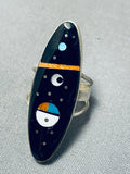 Beautiful Native American Navajo Turquoise Coral Sterling Silver Ring-Nativo Arts