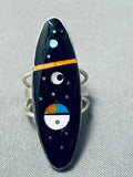 Beautiful Native American Navajo Turquoise Coral Sterling Silver Ring-Nativo Arts