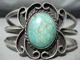 Beautiful Vintage Native American Navajo Authentic Turquoise Sterling Silver Bracelet-Nativo Arts