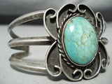 Beautiful Vintage Native American Navajo Authentic Turquoise Sterling Silver Bracelet-Nativo Arts