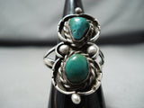 Beautiful Vintage Native American Navajo Cerrillos Turquoise Sterling Silver Ring-Nativo Arts