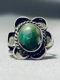 Beautiful Vintage Native American Navajo Cerrillos Turquoise Sterling Silver Ring-Nativo Arts
