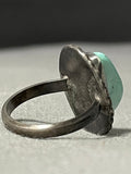 Beautiful Vintage Native American Navajo Green Turquoise Sterling Silver Ring Old-Nativo Arts