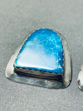 Beautiful Vintage Native American Navajo Kingman Turquoise Sterling Silver Earrings-Nativo Arts