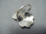 Beautiful Vintage Native American Navajo Mother Of Pearl Sterling Silver Ring Old-Nativo Arts