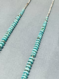 Beautiful Vintage Native American Navajo Royston Turquoise Heishi Sterling Silver Necklace-Nativo Arts
