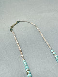 Beautiful Vintage Native American Navajo Royston Turquoise Heishi Sterling Silver Necklace-Nativo Arts