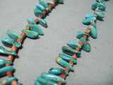 Beautiful Vintage Native American Navajo Royston Turquoise Sterling Silver Necklace-Nativo Arts