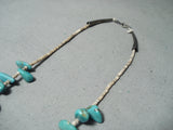 Beautiful Vintage Native American Navajo Royston Turquoise Sterling Silver Necklace-Nativo Arts