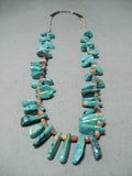 Beautiful Vintage Native American Navajo Royston Turquoise Sterling Silver Necklace-Nativo Arts