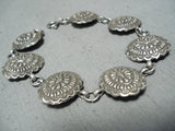 Beautiful Vintage Native American Navajo Sterling Silver Concho Bracelet-Nativo Arts