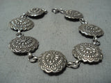 Beautiful Vintage Native American Navajo Sterling Silver Concho Bracelet-Nativo Arts