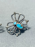 Beautiful Vintage Native American Navajo Turquoise Sterling Silver Butterfly Earrings-Nativo Arts