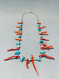 Beautiful Vintage Native American Navajo Turquoise Sterling Silver Necklace-Nativo Arts