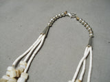 Beautiful Vintage Native American Navajo White Pearl Sterling Silver Necklace Old-Nativo Arts