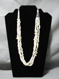 Beautiful Vintage Native American Navajo White Pearl Sterling Silver Necklace Old-Nativo Arts