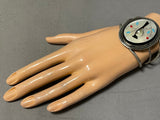 Beautiful Vintage Native American Zuni Mother Of Pearl Sterling Silver Bracelet-Nativo Arts