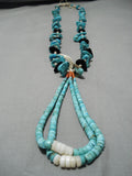 Beautiful Vintage Navajo Turquoise Heishi Native American Necklace Old-Nativo Arts