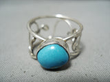 Beautiful Vintage Navajo Turquoise Sterling Silver Ring Native American Old-Nativo Arts