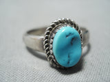Beautiful Vintage Navajo Turquoise Sterling Silver Ring Native American Old-Nativo Arts