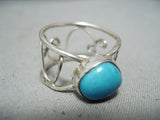 Beautiful Vintage Navajo Turquoise Sterling Silver Ring Native American Old-Nativo Arts
