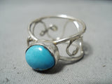 Beautiful Vintage Navajo Turquoise Sterling Silver Ring Native American Old-Nativo Arts