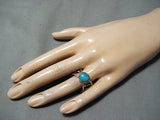 Beautiful Vintage Navajo Turquoise Sterling Silver Ring Native American Old-Nativo Arts