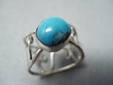 Beautiful Vintage Navajo Turquoise Sterling Silver Ring Native American Old-Nativo Arts