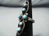 Beautiful Vintage Zuni Turquoise Sterling Silver Ring Native American Old-Nativo Arts