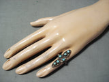 Beautiful Vintage Zuni Turquoise Sterling Silver Ring Native American Old-Nativo Arts