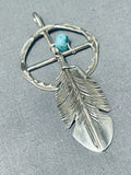 Ben Begaye Extraordinary Native American Navajo Kingman Turquoise Sterling Silver Pendant-Nativo Arts