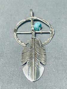 Ben Begaye Extraordinary Native American Navajo Kingman Turquoise Sterling Silver Pendant-Nativo Arts