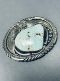 Ben Begaye (d.) Dry Creek Turquoise (r) Vintage Native American Navajo Sterling Silver Buckle-Nativo Arts