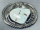 Ben Begaye (d.) Dry Creek Turquoise (r) Vintage Native American Navajo Sterling Silver Buckle-Nativo Arts