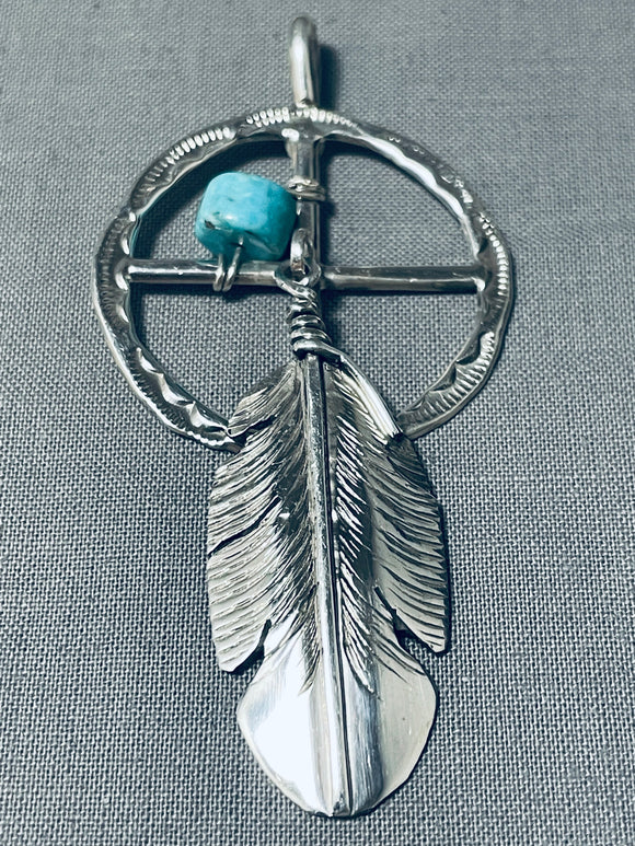 Ben Begaye (d.) Important Vintage Native American Navajo 4 Directions Sterling Silver Pendant-Nativo Arts
