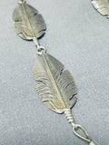 Ben Begaye (d.) Important Vintage Native American Navajo Sterling Silver Feather Necklace-Nativo Arts
