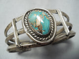 Ben Chapo Vintage Native American Navajo Royston Turquoise Sterling Silver Bracelet Old-Nativo Arts